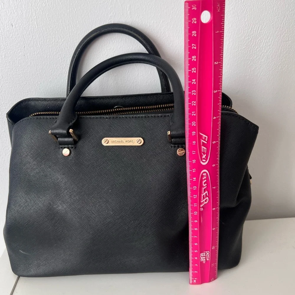 Michael Kors Black Satchel with Gold Accents